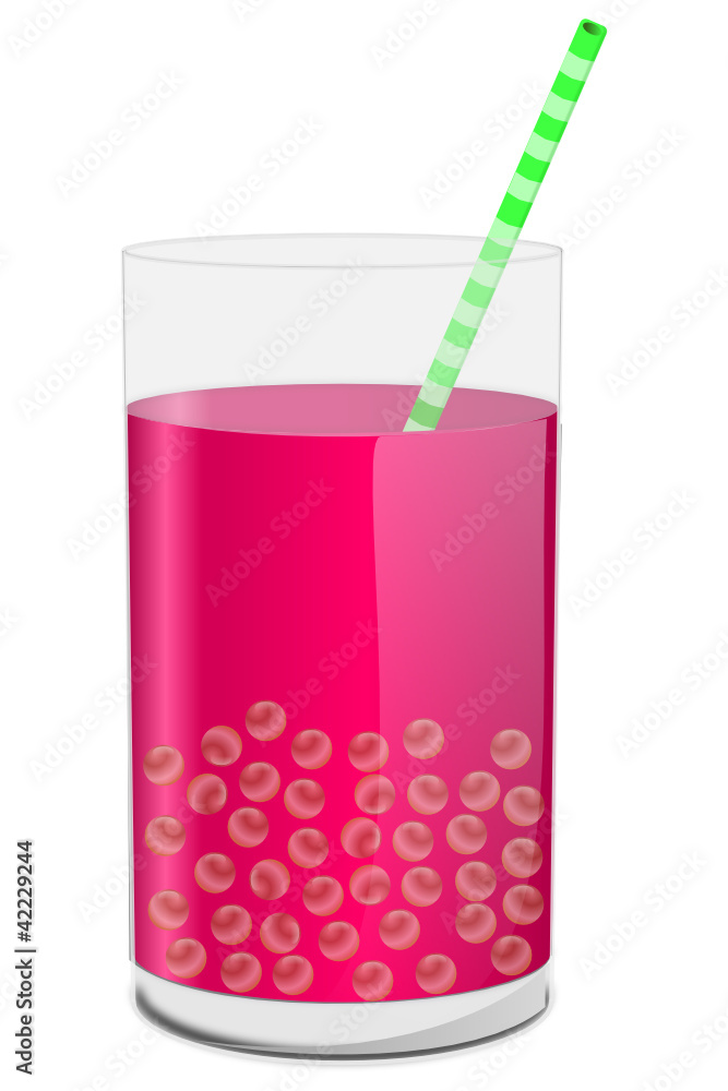 Bubble Tea im Glas mit Strohhalm Bubble Tea im Glas mit Strohhalm