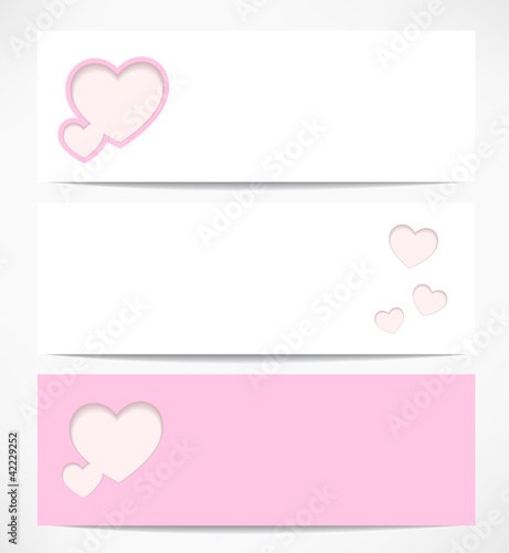 banners with hearts. Valentine's Day card. vector background