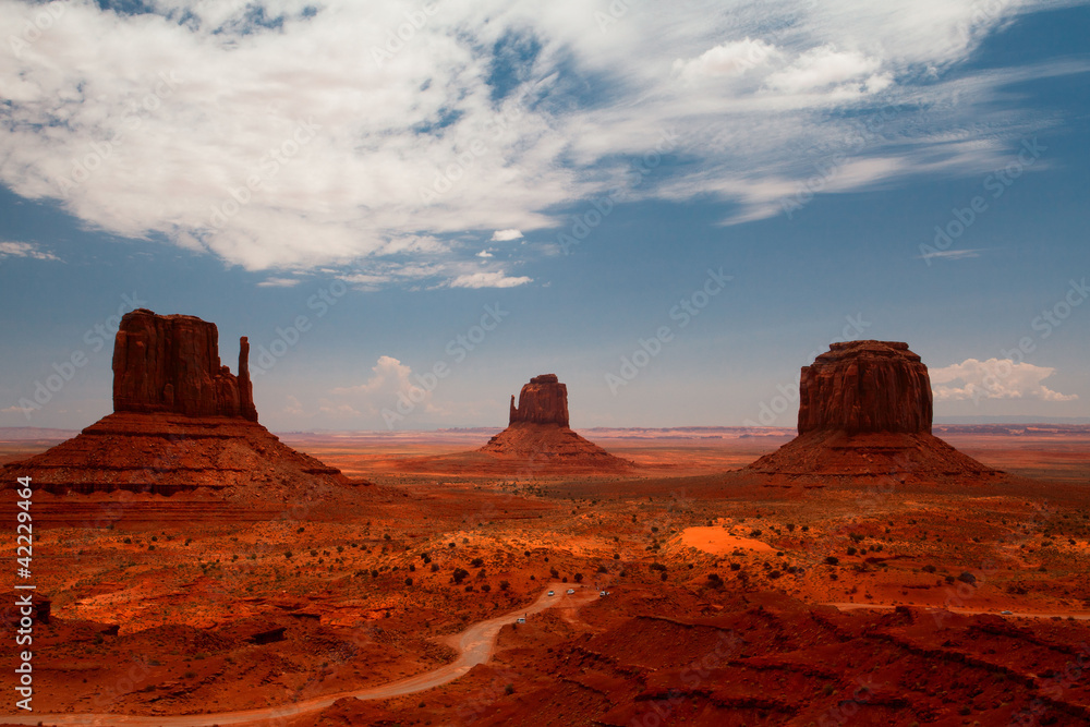 Fototapeta premium Peaks of rock formations in the Navajo Park of Monument Valley