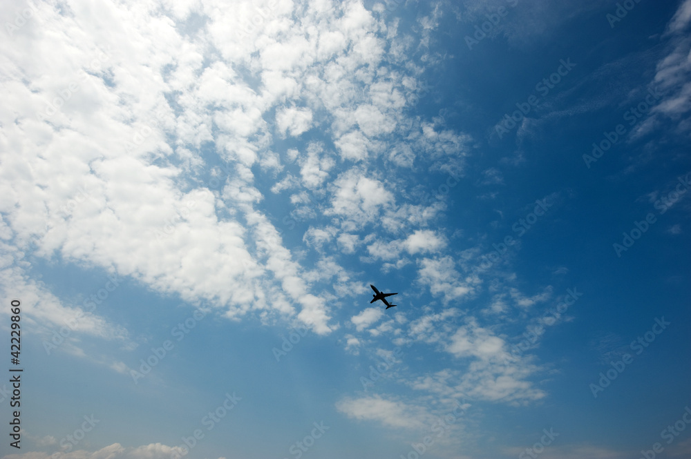 airplane and clouds