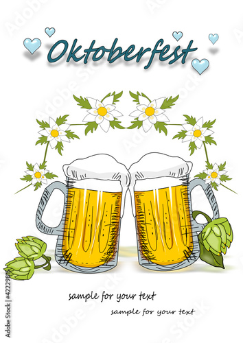 Oktoberfest, Bier, Hopfen  Karte