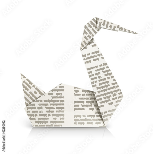 swan origami toy vector illustration isolated on white