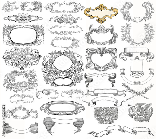 Cartouche set illustration