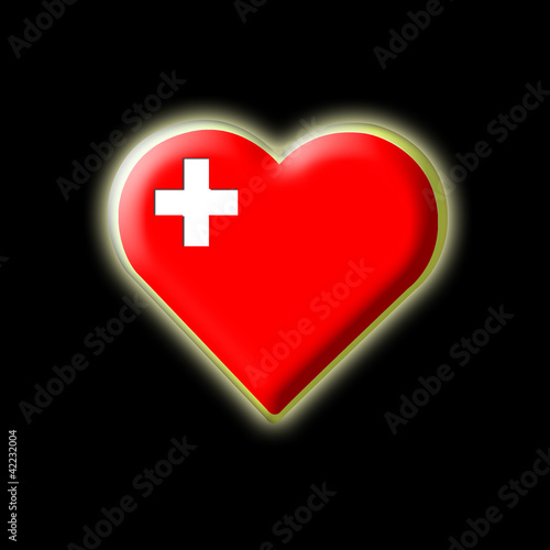 Coeur drapeau Suisse