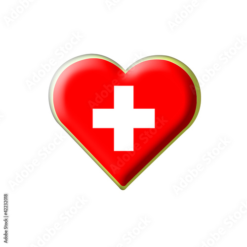 Coeur drapeau Suisse