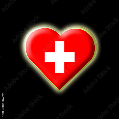Coeur drapeau Suisse
