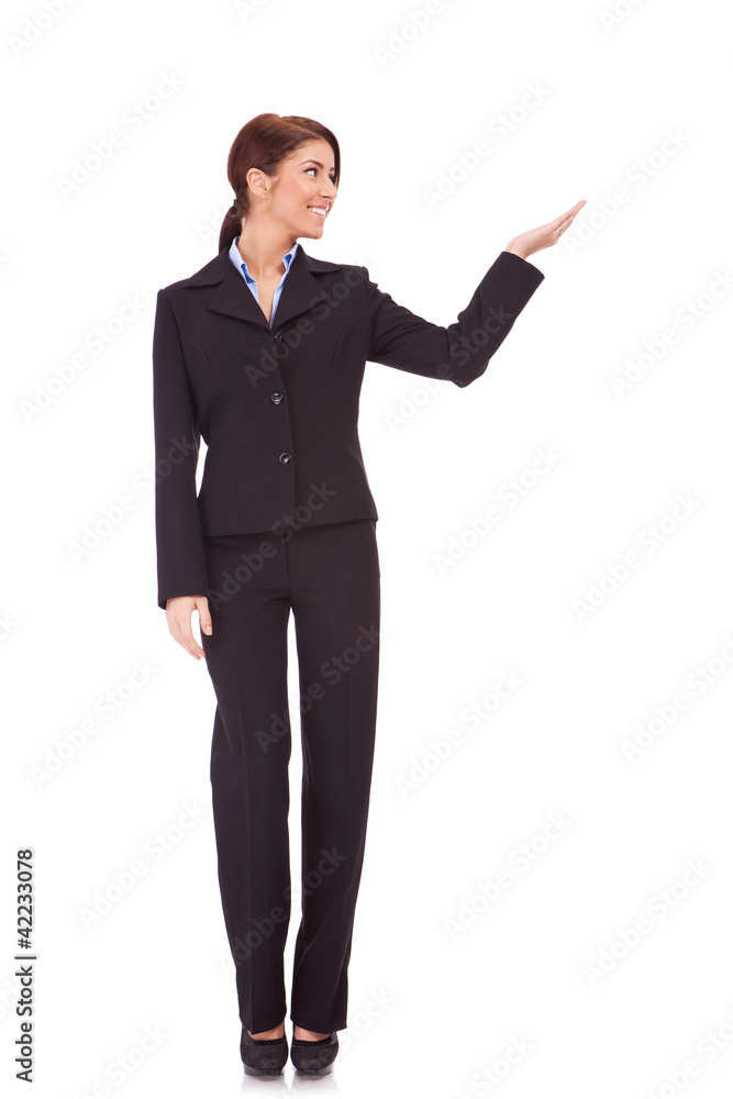 business woman presenting business woman presenting