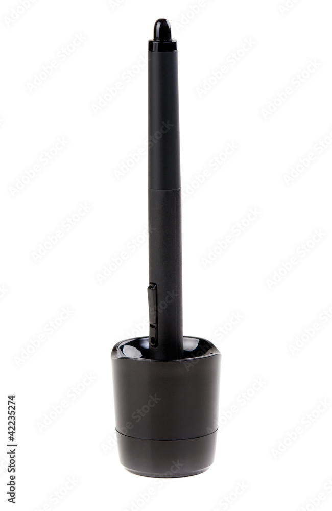 pen on the tablet on a stand in the studio pen on the tablet on a stand in the studio