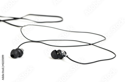 black Headphones isolated on a white background