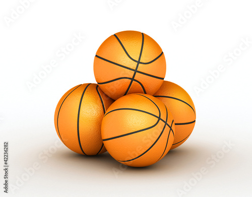 Stack of basketball balls