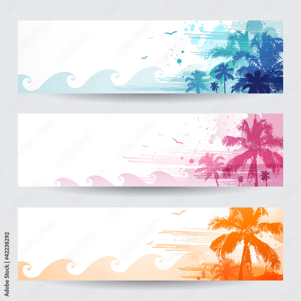 Fototapeta premium Tropical summer banners