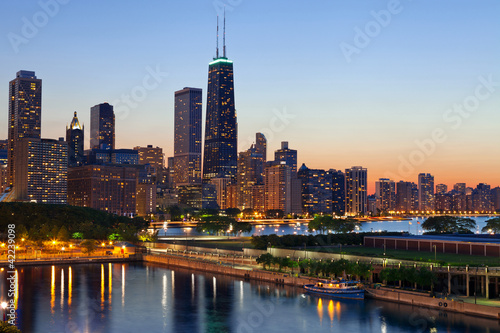 Obraz na płótnie Chicago Skyline. w salonie