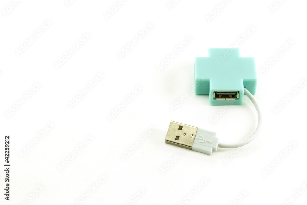 Fototapeta premium usb hub on white background