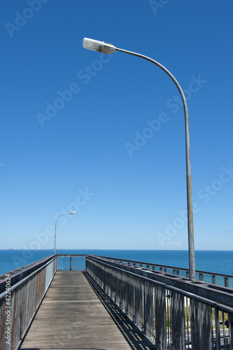 Photography Boardwalk bridge infinity stretch to ocean background