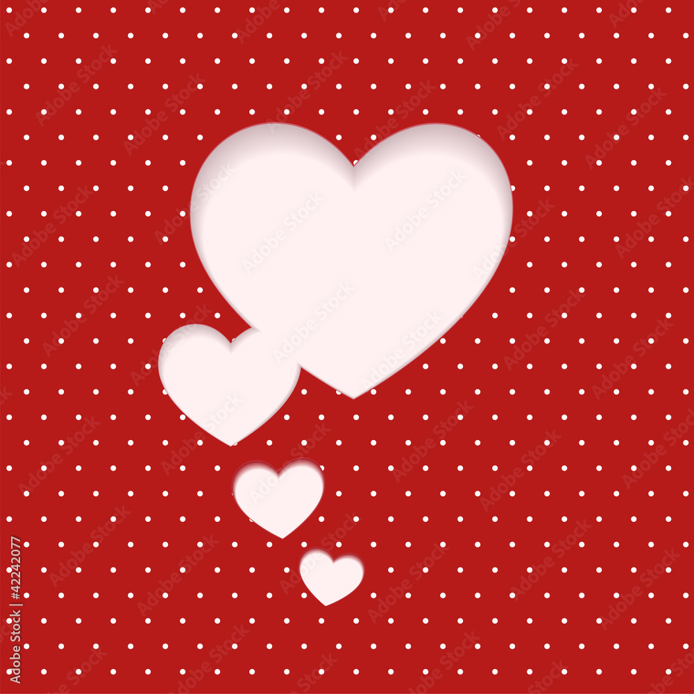 heart sticker on polka dot background. Valentine's day card heart sticker on polka dot background. Valentine's day card