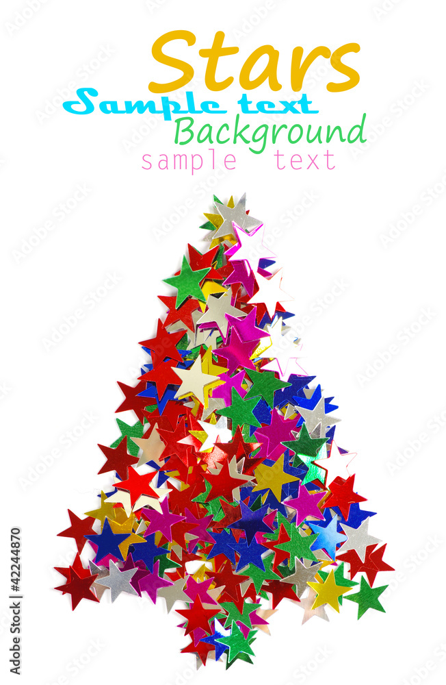 Christmas tree composed of colored stars.