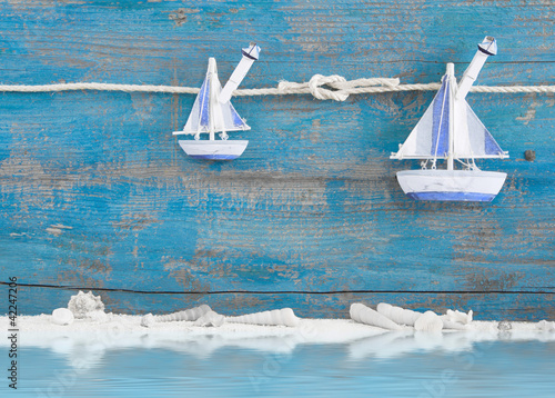 Sealife - Maritimer Hintergrund mit Segelbooten