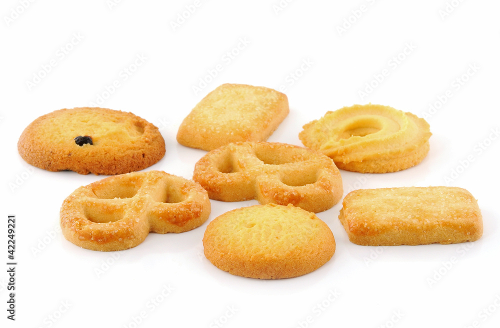 The cookies on white background The cookies on white background