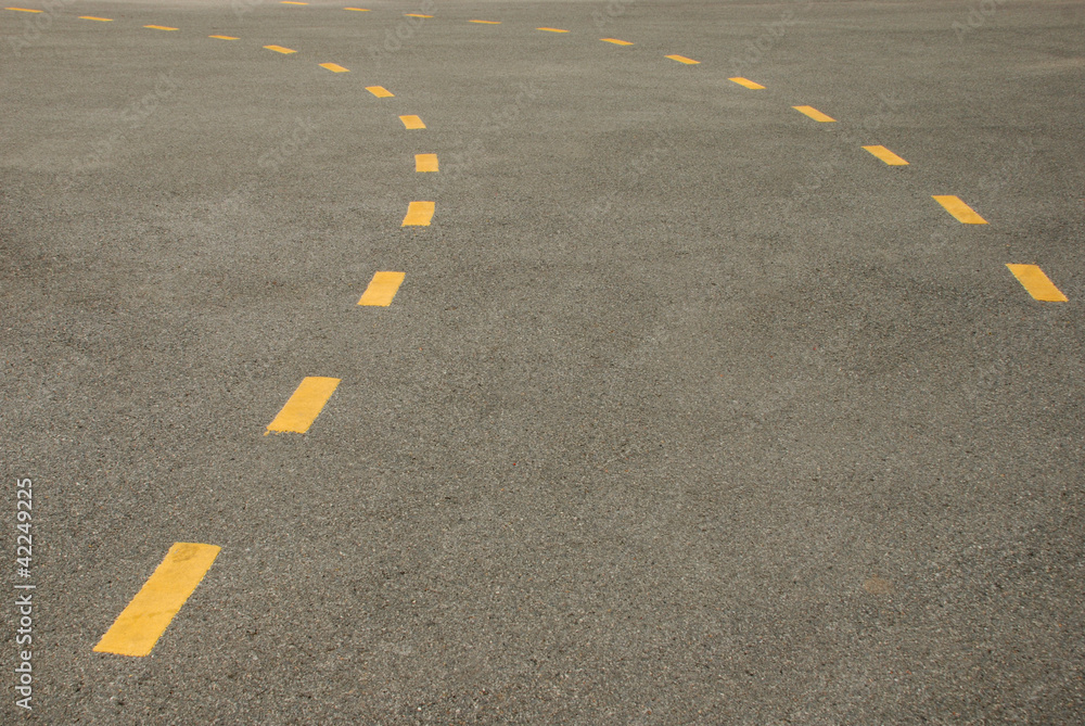 Road with yellow line