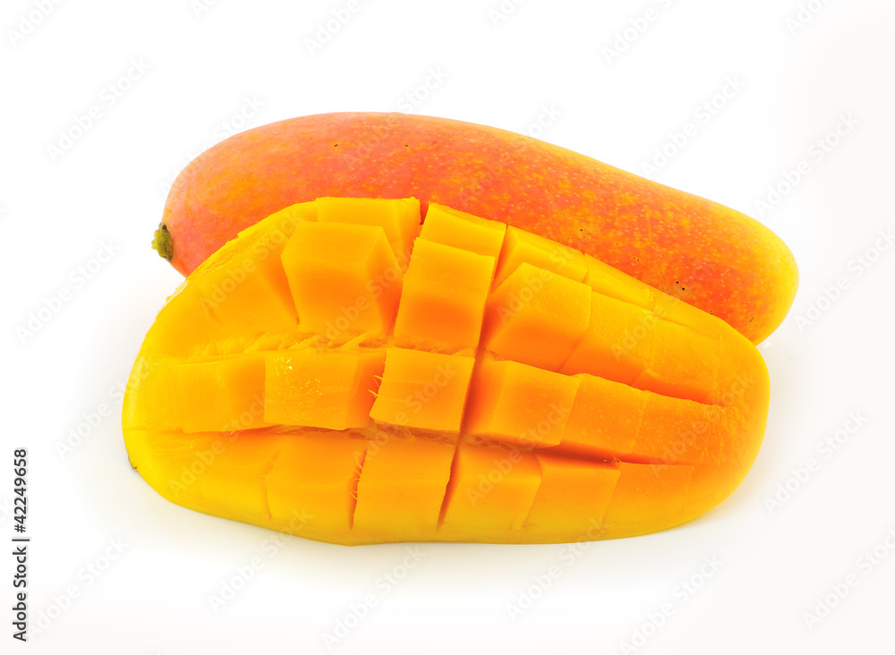 Yellow mango isolated on a white background Yellow mango isolated on a white background