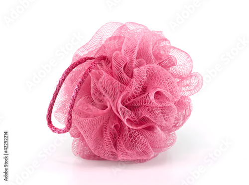 Pink bath puff