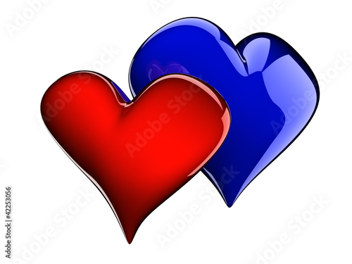 Free Download two glossy hearts - GFXLoad
