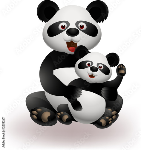 Fototapeta Naklejka Na Ścianę i Meble -  Mother and baby panda