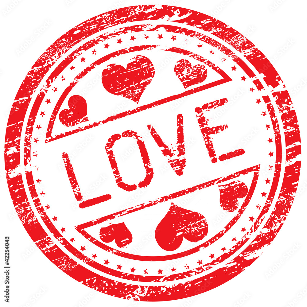 Carimbo romântico - palavra love Stock Illustration