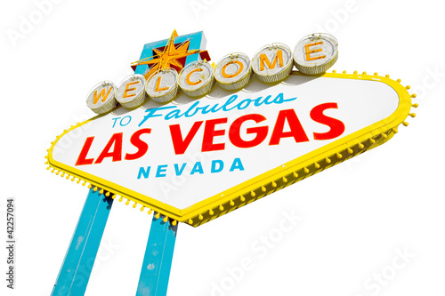 welcome to Fabulous Las Vegas Sign on white