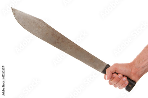 Canvas Print Man holding a machete