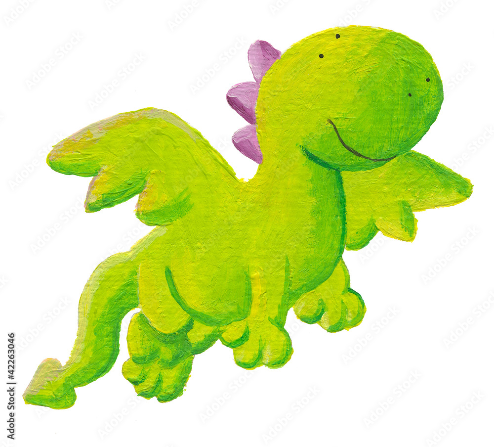 Obraz premium Cute dragon flying forward