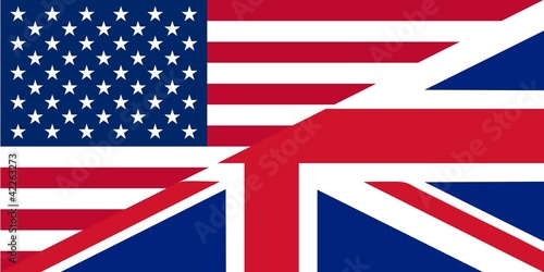 American and British English language icon
