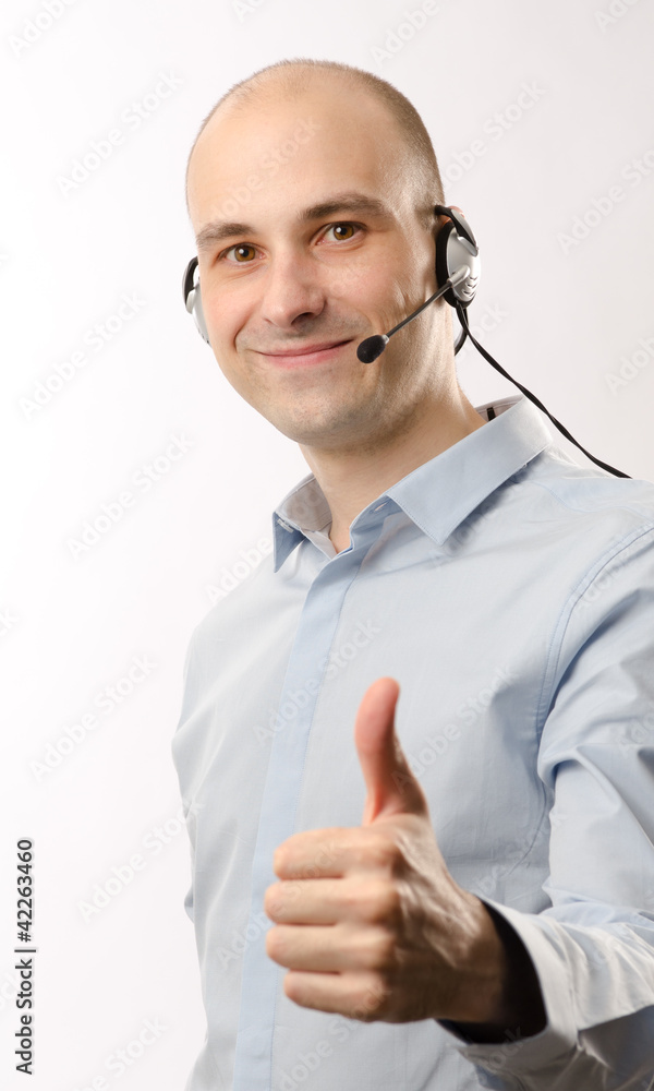 sales representative man with an headset sales representative man with an headset
