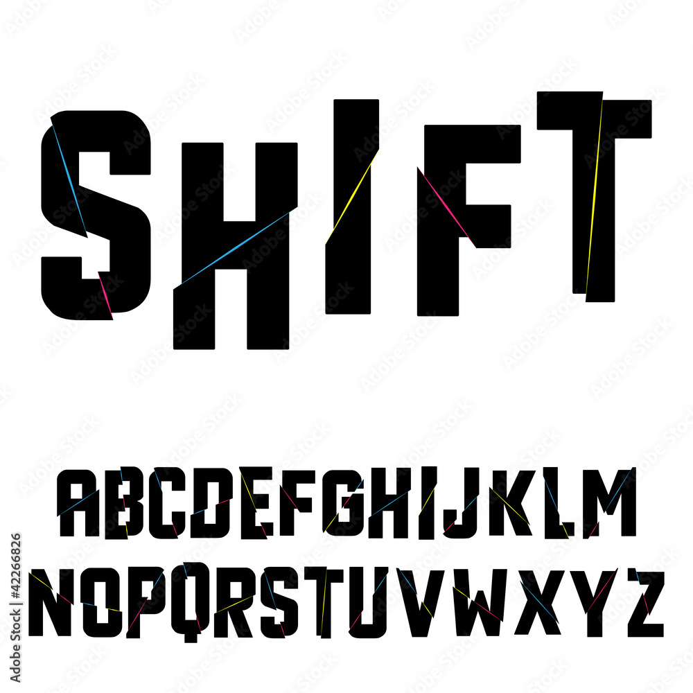 Abstract shift alphabet. Vector illustration. Stock Vector | Adobe Stock