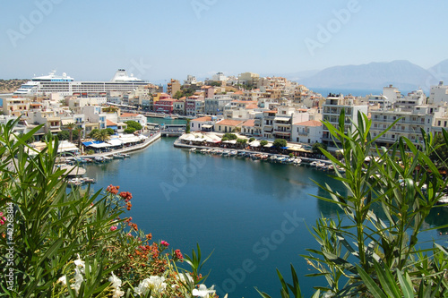 The town of Agios Nikolaos on the island of Crete, Greece