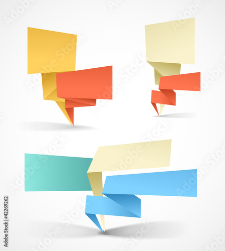 Colorful polygonal origami banners. Place your text here