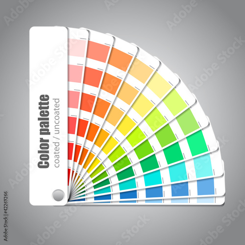 Color palette guide on grey background