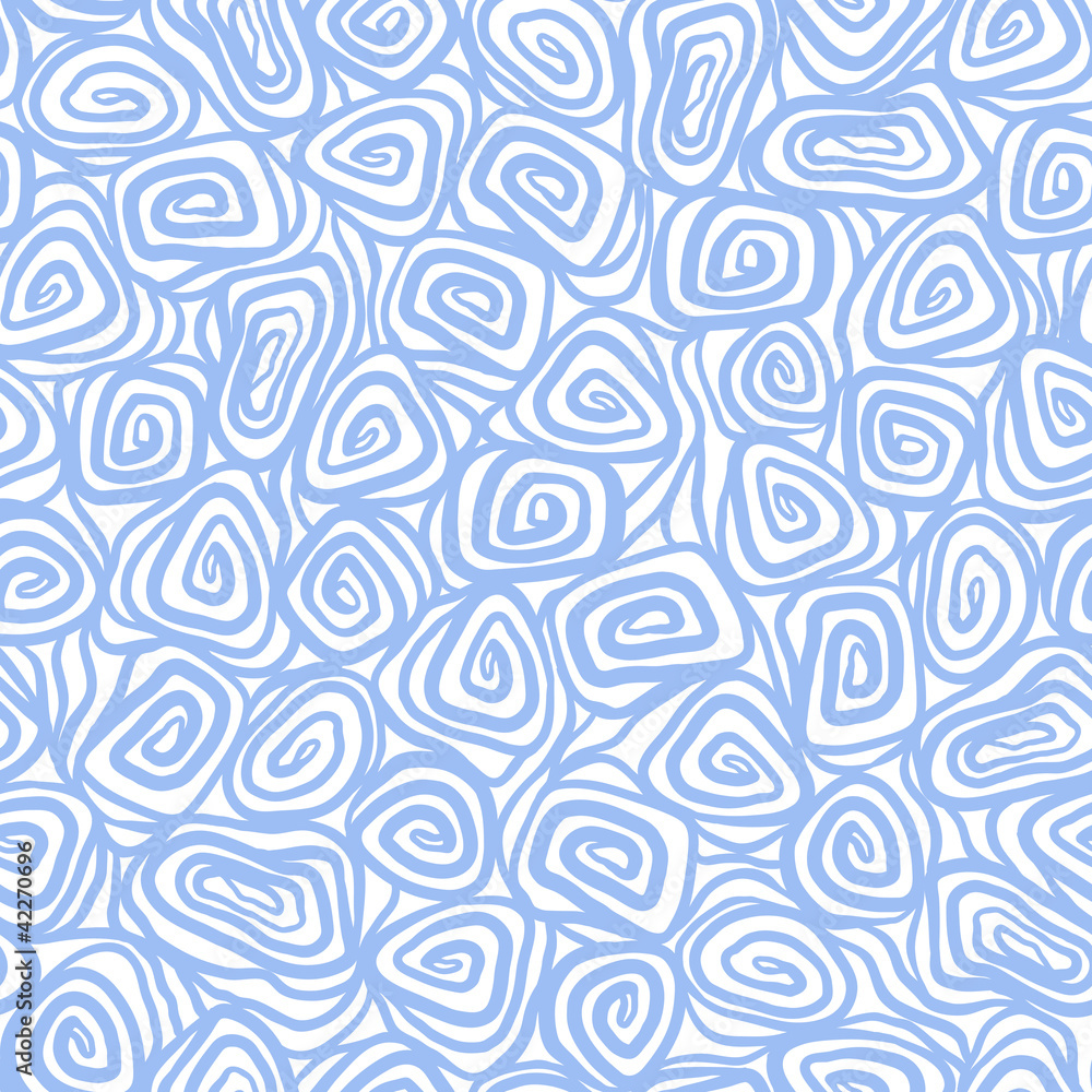 Seamless abstract hand drawn pattern, spiral background.