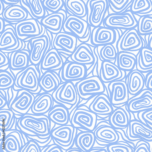 Seamless abstract hand drawn pattern  spiral background.