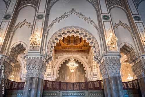 Hassan II Mosque interior arc Casablanca Morocco