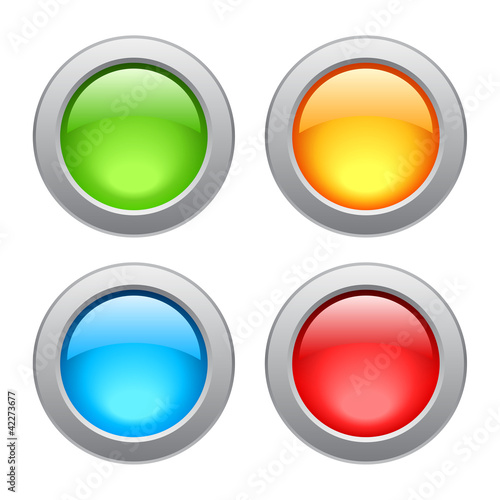 Vector glossy buttons set