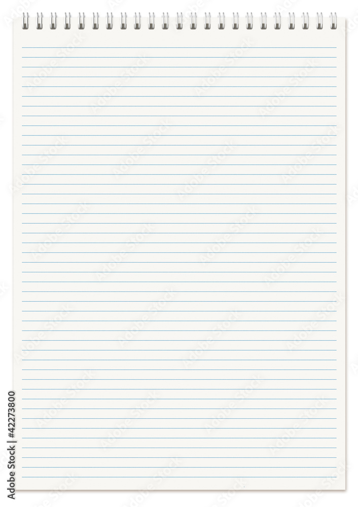 Spiral lined notebook A4 isolated on white. Spiral lined notebook A4 isolated on white.