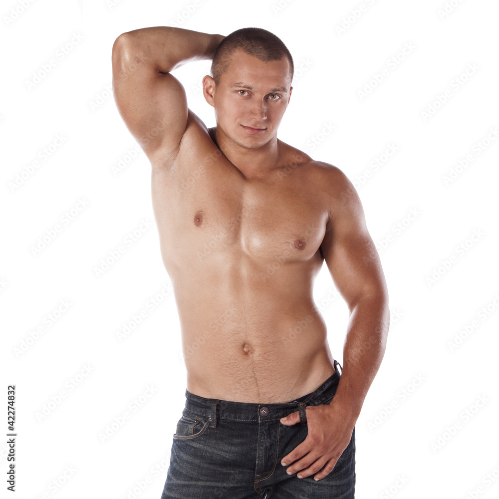 Fototapeta premium Muscled male model bodybuilder