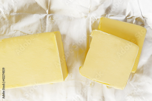 Piece of butter in paper