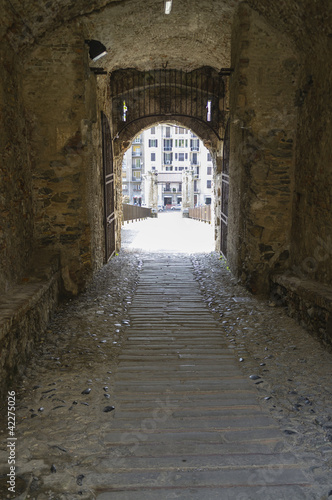 Old fortress entrance color image