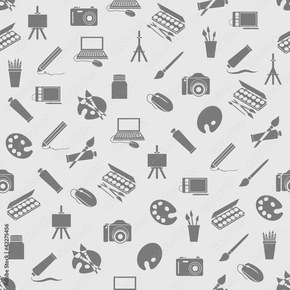 Obraz premium art icons seamless pattern