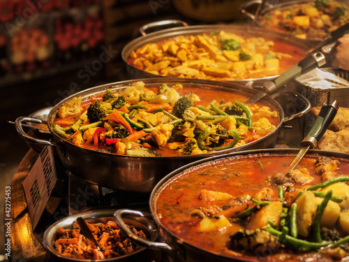 Vegetable curry - Indian takeaway at a London's market