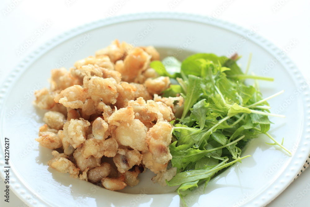 Asian food, chicken soft bone deep fried Asian food, chicken soft bone deep fried