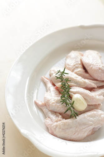 Freshness chicken wing and rosemary