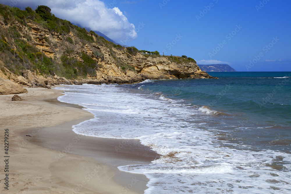 grèce; ioniennes, kefalonia : plage de Aghio Thomas